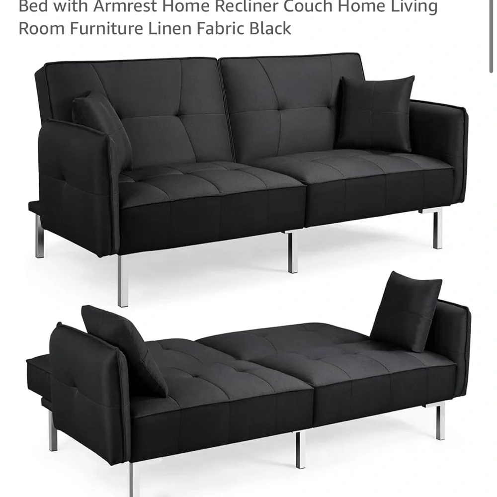 Modern Black Recliner Couch